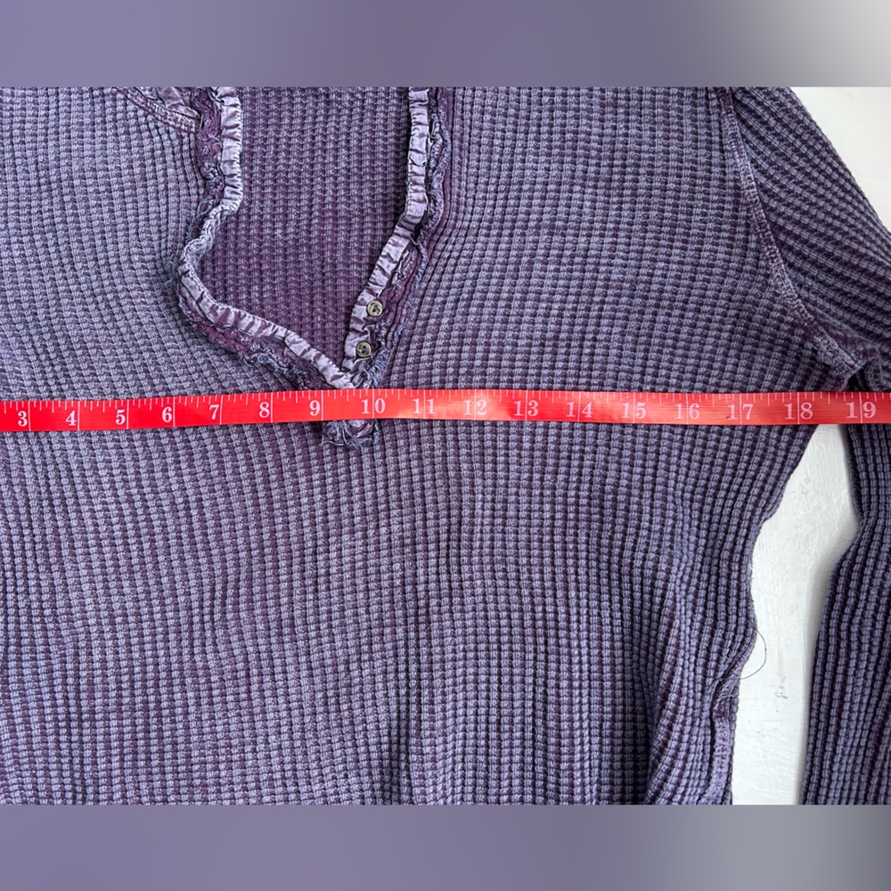 Free People Purple Waffle Knit Top - Picture 7 of 8